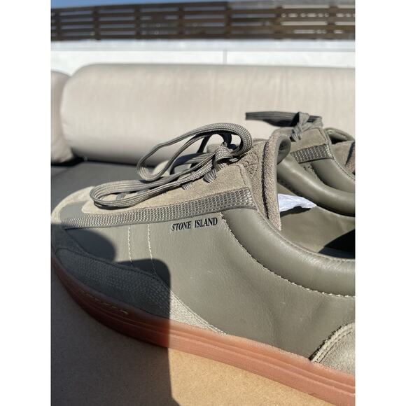 NEW STONE ISLAND SHOES MODEL 101 MILITARY TRAINER GREEN SNEAKERS | Size 13